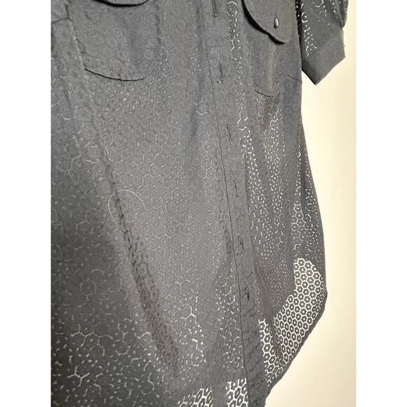 French Connection Blouse- size 6- black, button down eyelet‎ pattern - Picture 3 of 5